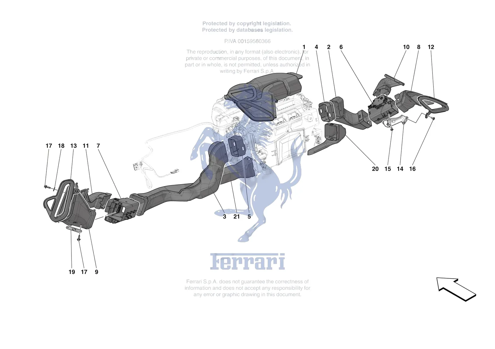 Ferrari F80 [VEHICLE TRIM] - E.47.05 - DASHBOARD - DUCTS -Not for RHD- exploded diagram