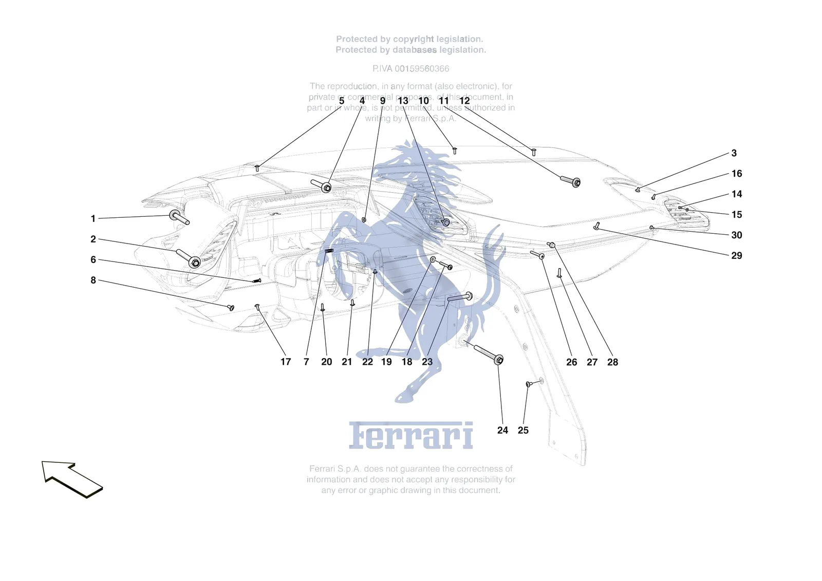 Ferrari F80 [VEHICLE TRIM] - E.47.09 - DASHBOARD - FASTENERS exploded diagram