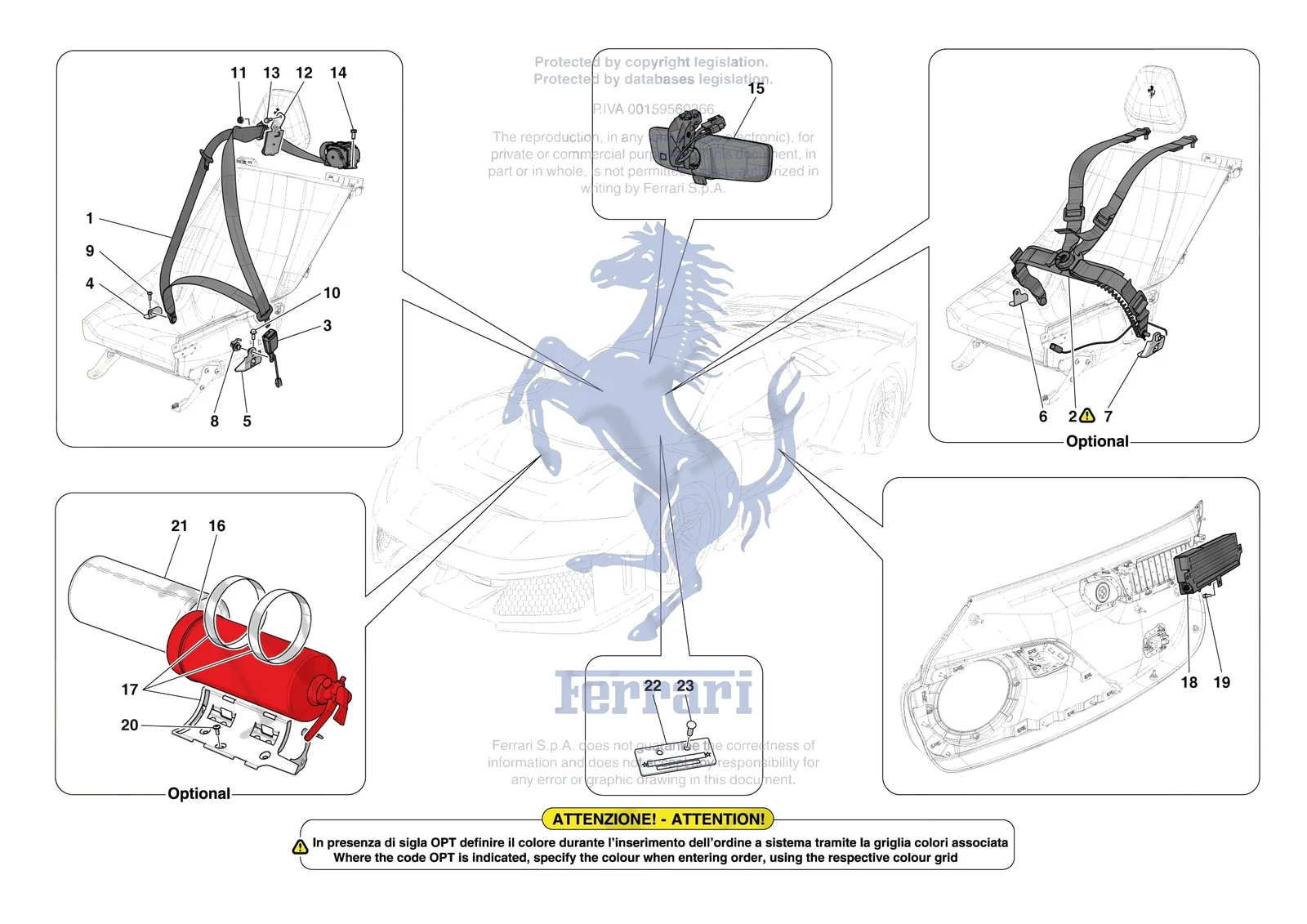 Ferrari F80 [VEHICLE TRIM] - E.53 - OTHER INTERIOR TRIM ACCESSORIES exploded diagram