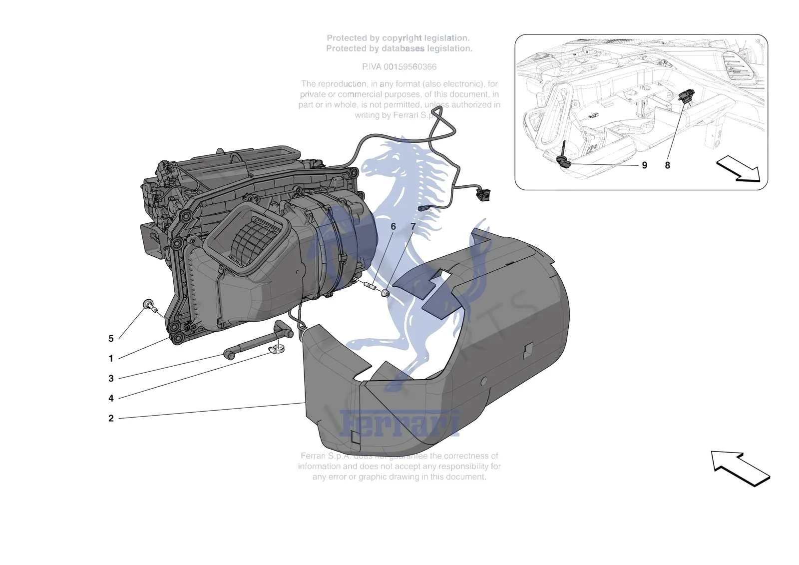 Ferrari F80 [VEHICLE TRIM] - E.57.01 - AIR CONDITIONING SYSTEM - FRONT ZONE EVAPORATOR exploded diagram