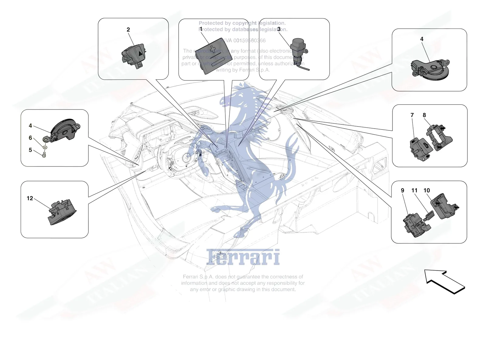 Ferrari F80 [ELECTRICAL SYSTEM] - F.4 - OTHER ELECTRICAL CONTROLS exploded diagram