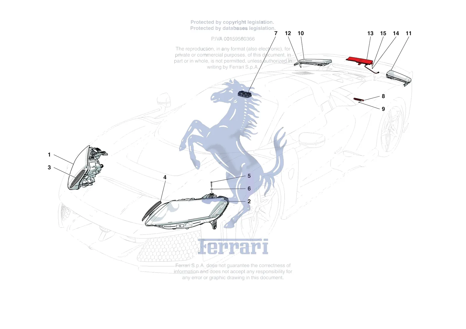 Ferrari F80 [ELECTRICAL SYSTEM] - F.9 - LIGHTING SYSTEMS exploded diagram
