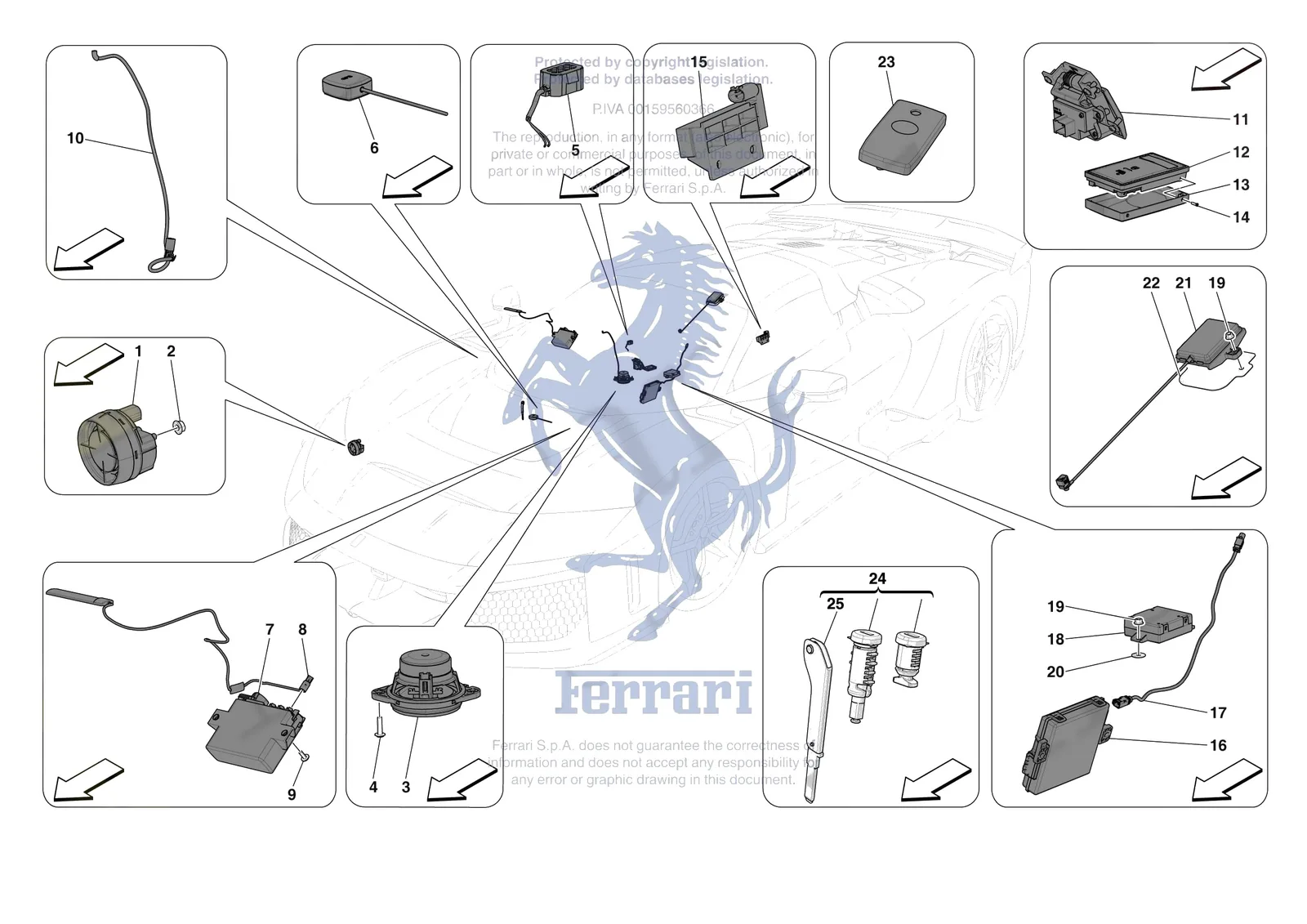 Ferrari F80 [ELECTRICAL SYSTEM] - F.11 - ANTI-THEFT SYSTEM exploded diagram