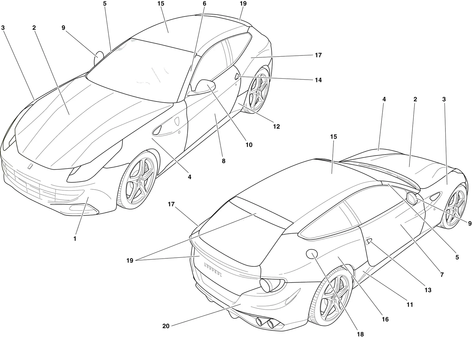 Ferrari FF Painting -Applicable For S.T. Schedule Only- exploded diagram