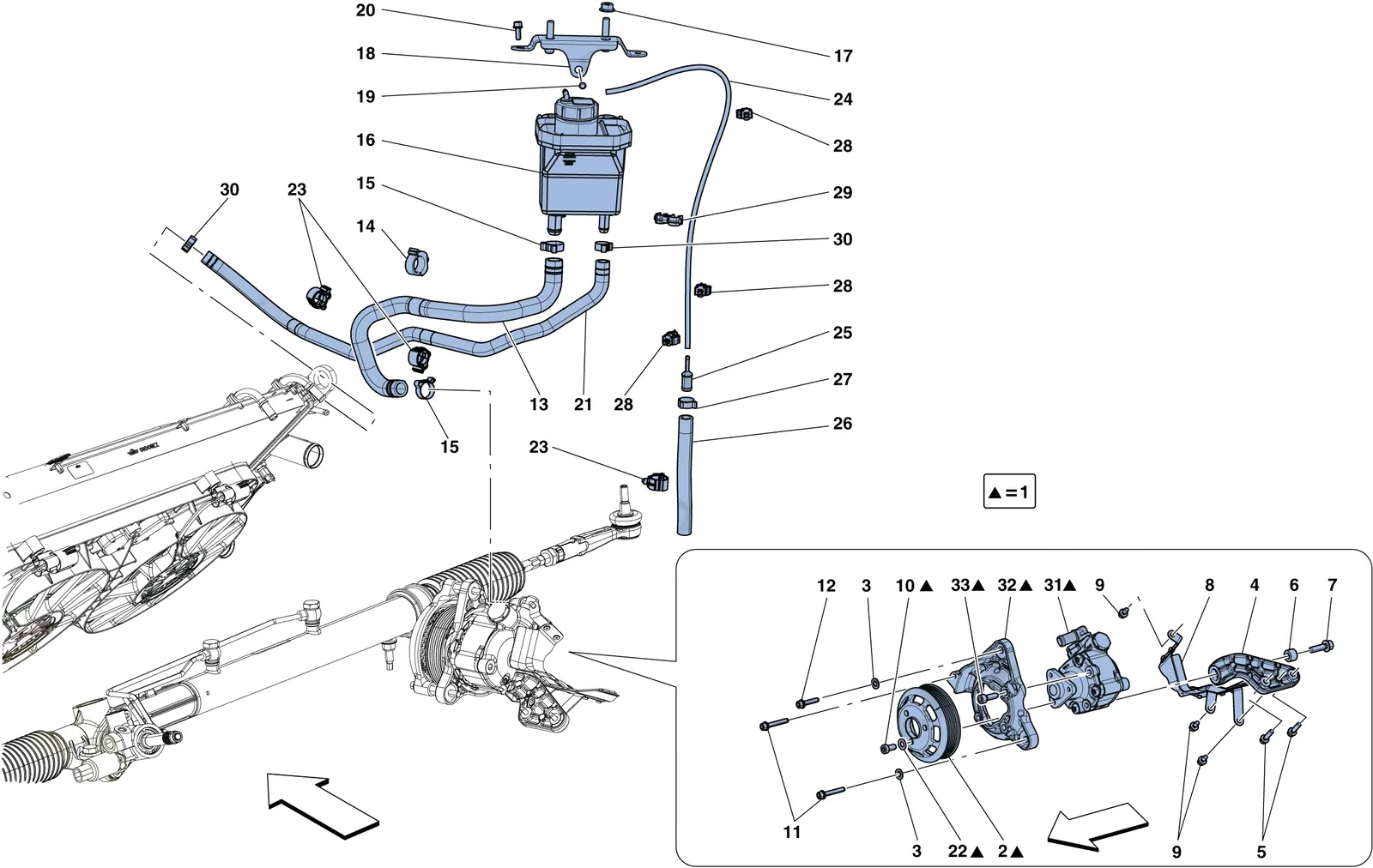 Power Steering Pump And Reservoir