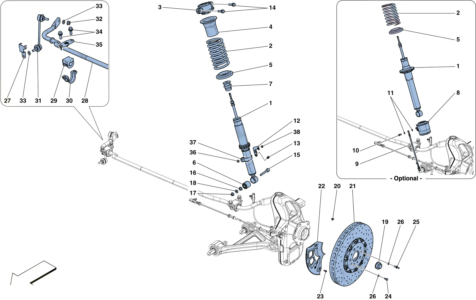 Front Suspension - Shock Absorber And Brake Disc