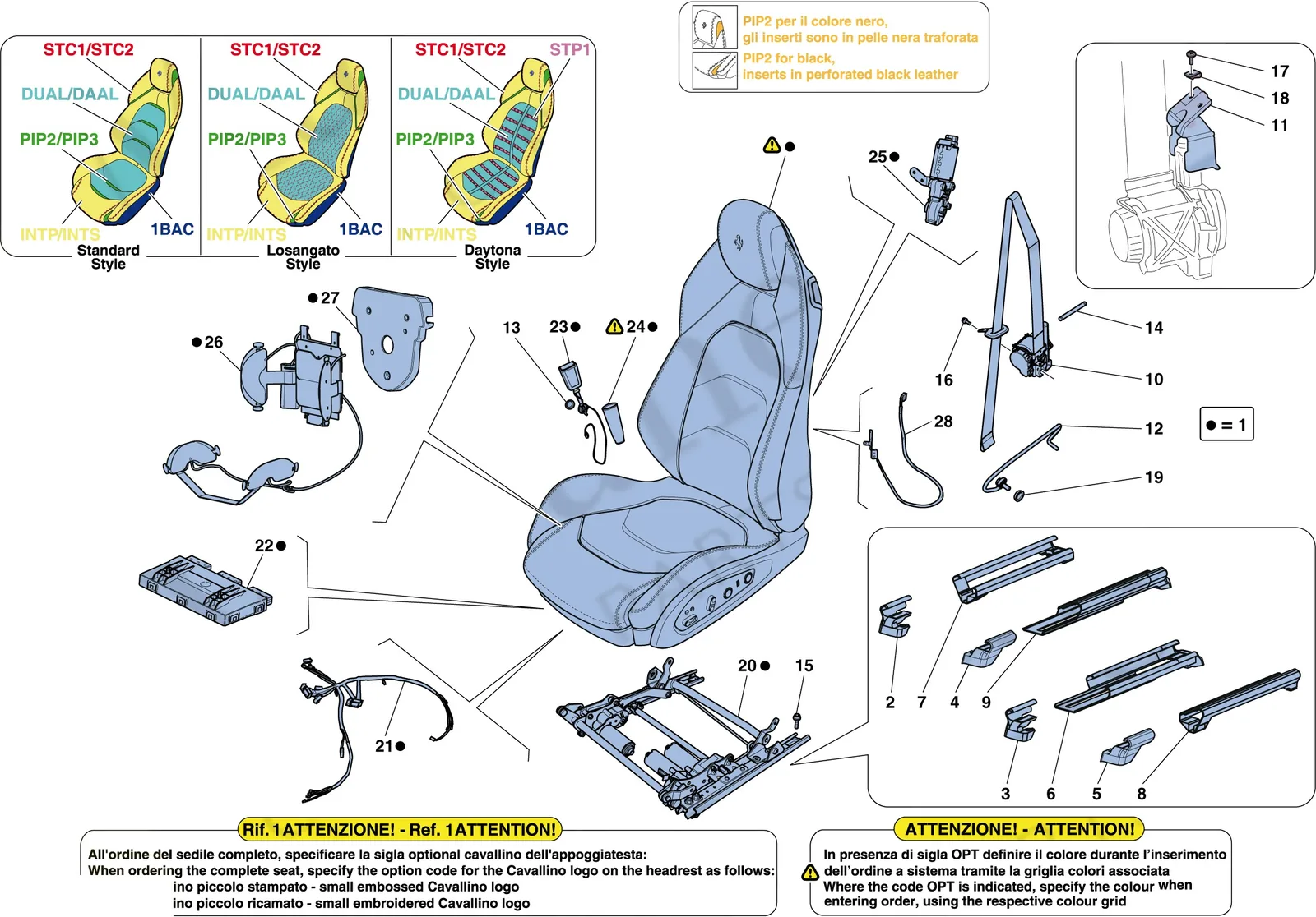 Front Seat - Seat Belts, Guides And Adjustment