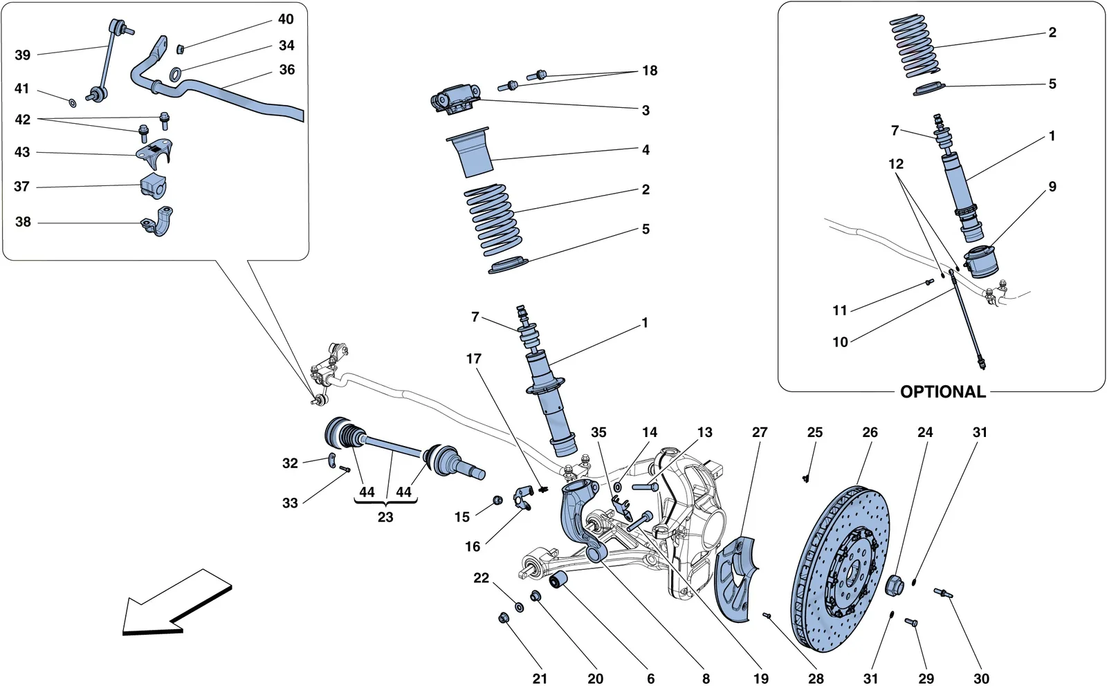 Front Suspension - Shock Absorber And Brake Disc