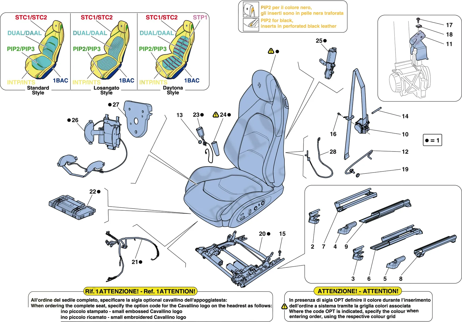 Front Seat - Seat Belts, Guides And Adjustment