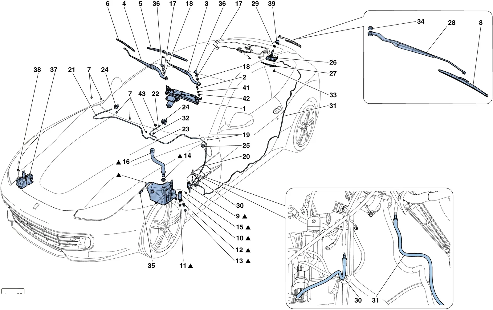 Windscreen Wiper, Windscreen Washer And Horns