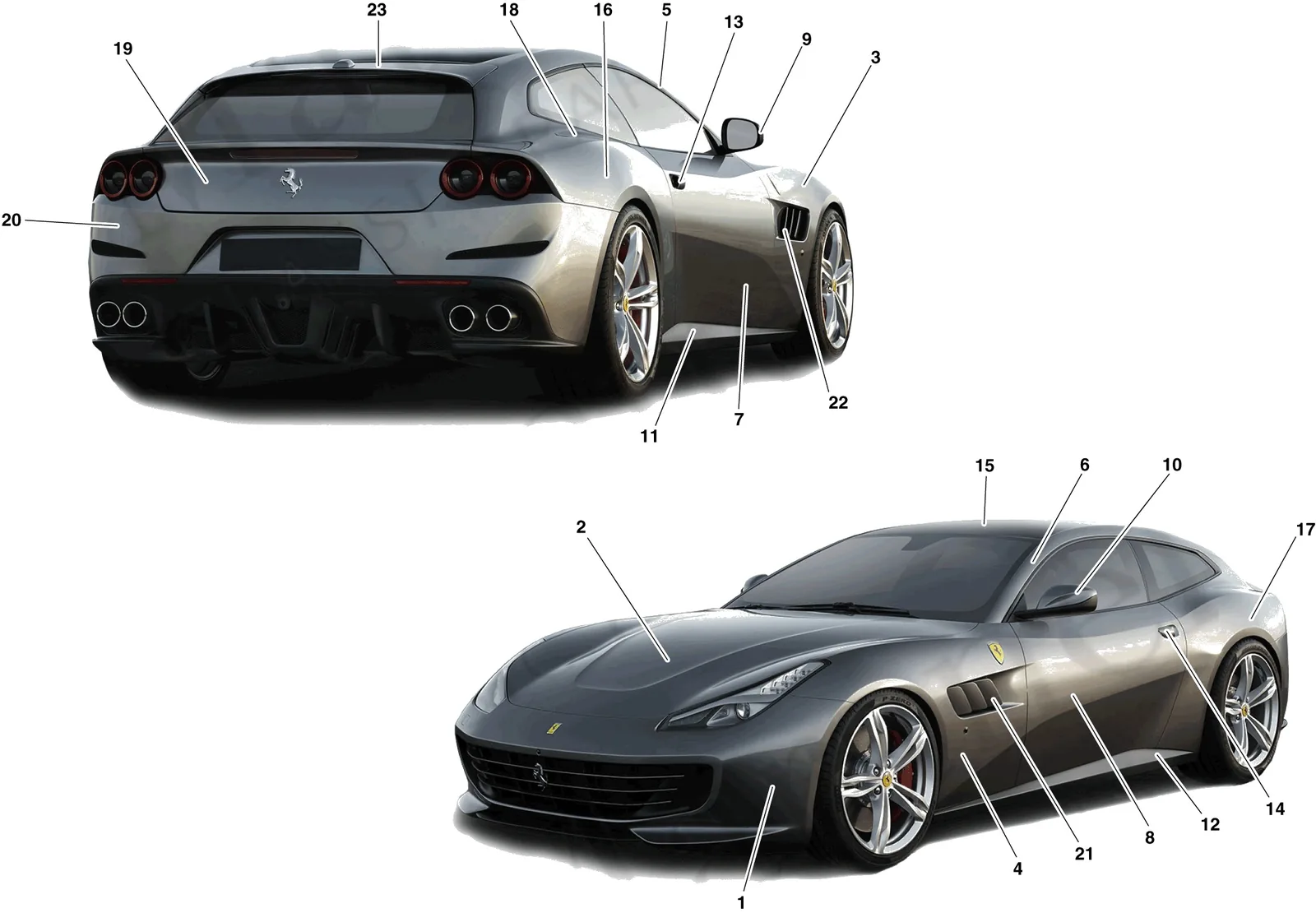 Ferrari GTC4 Lusso PAINTING -Applicable for S.T. Schedule only- exploded diagram