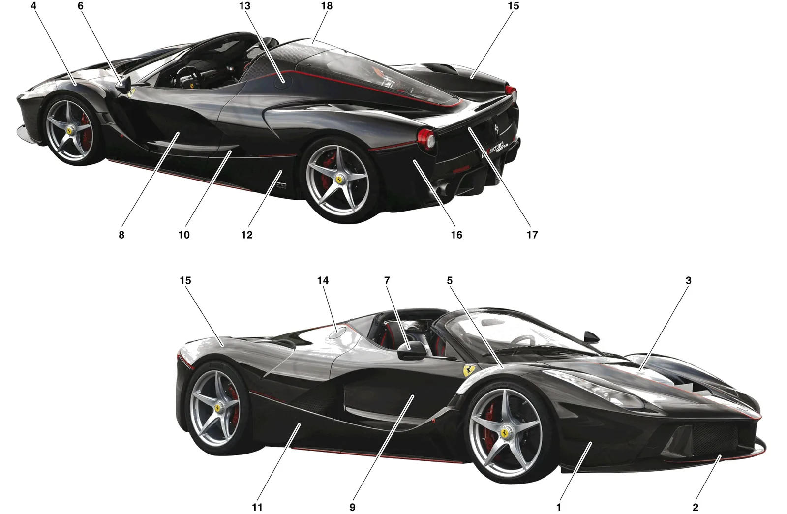 Ferrari La Ferrari Aperta PAINTING -Applicable for S.T. Schedule only- exploded diagram