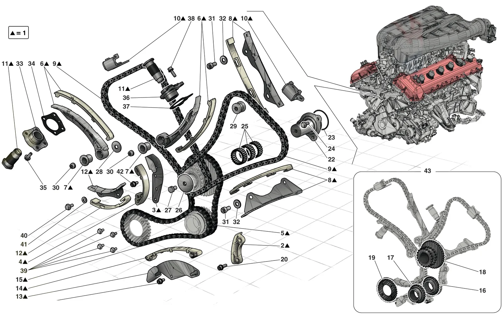 Ferrari La Ferrari Timing System - Drive exploded diagram
