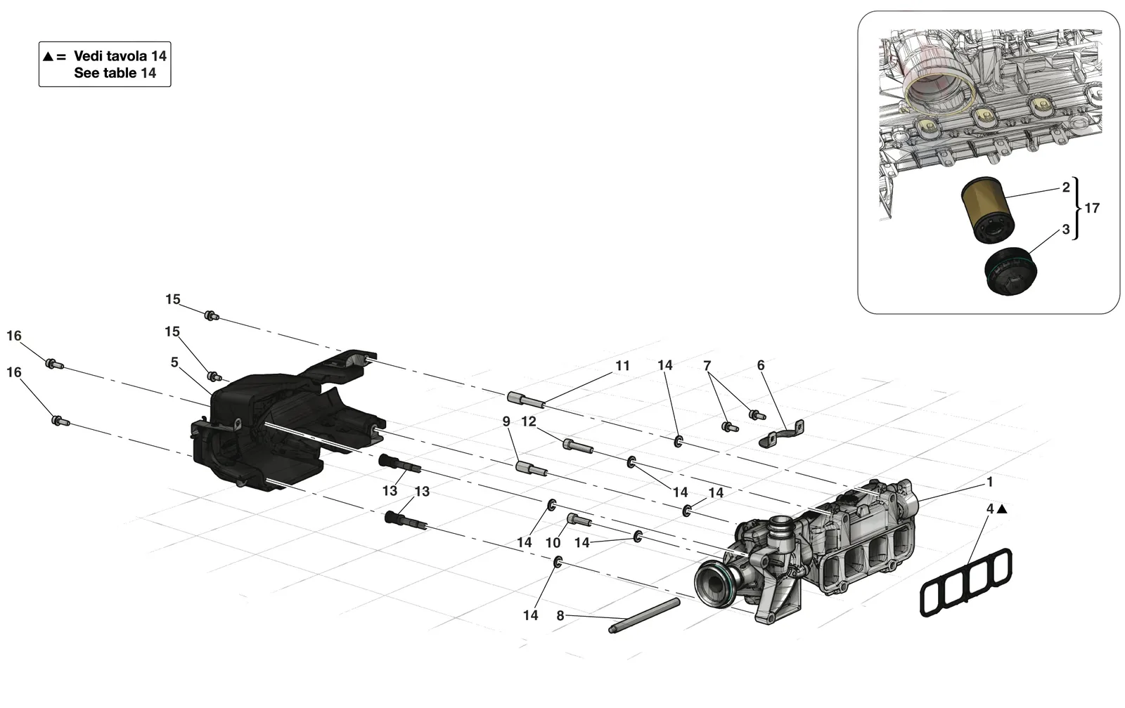 Ferrari La Ferrari Oil Pump exploded diagram