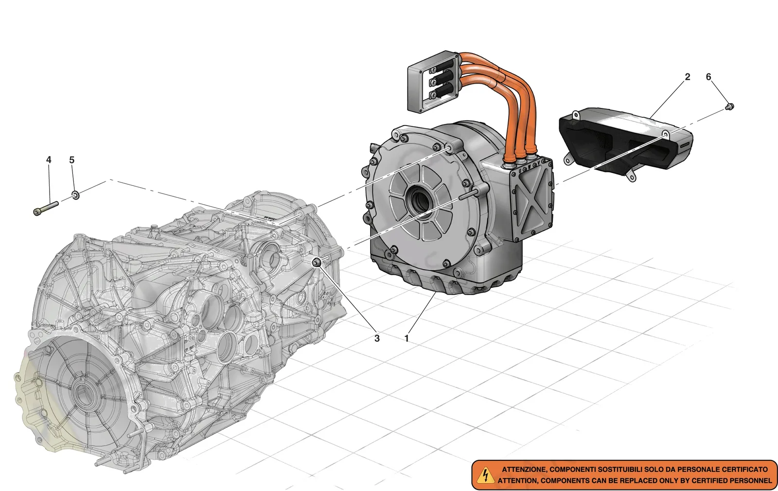 Ferrari La Ferrari Electric Motor exploded diagram