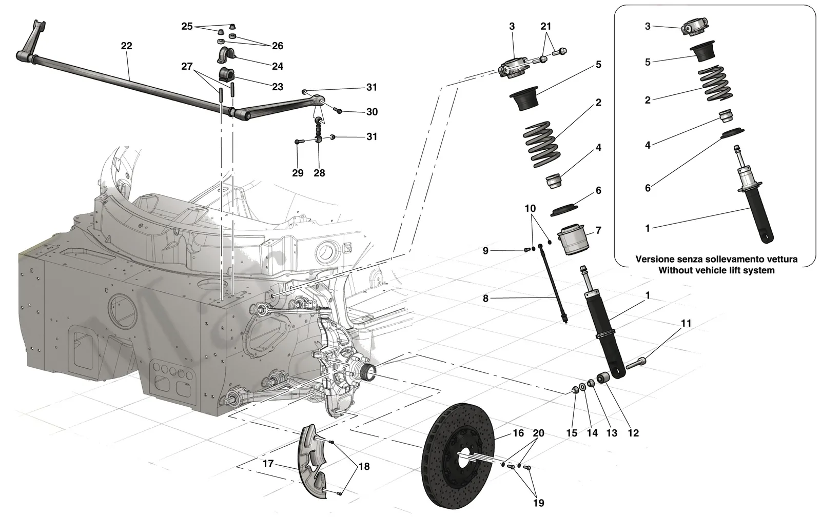 Front Suspension - Shock Absorber And Brake Disc