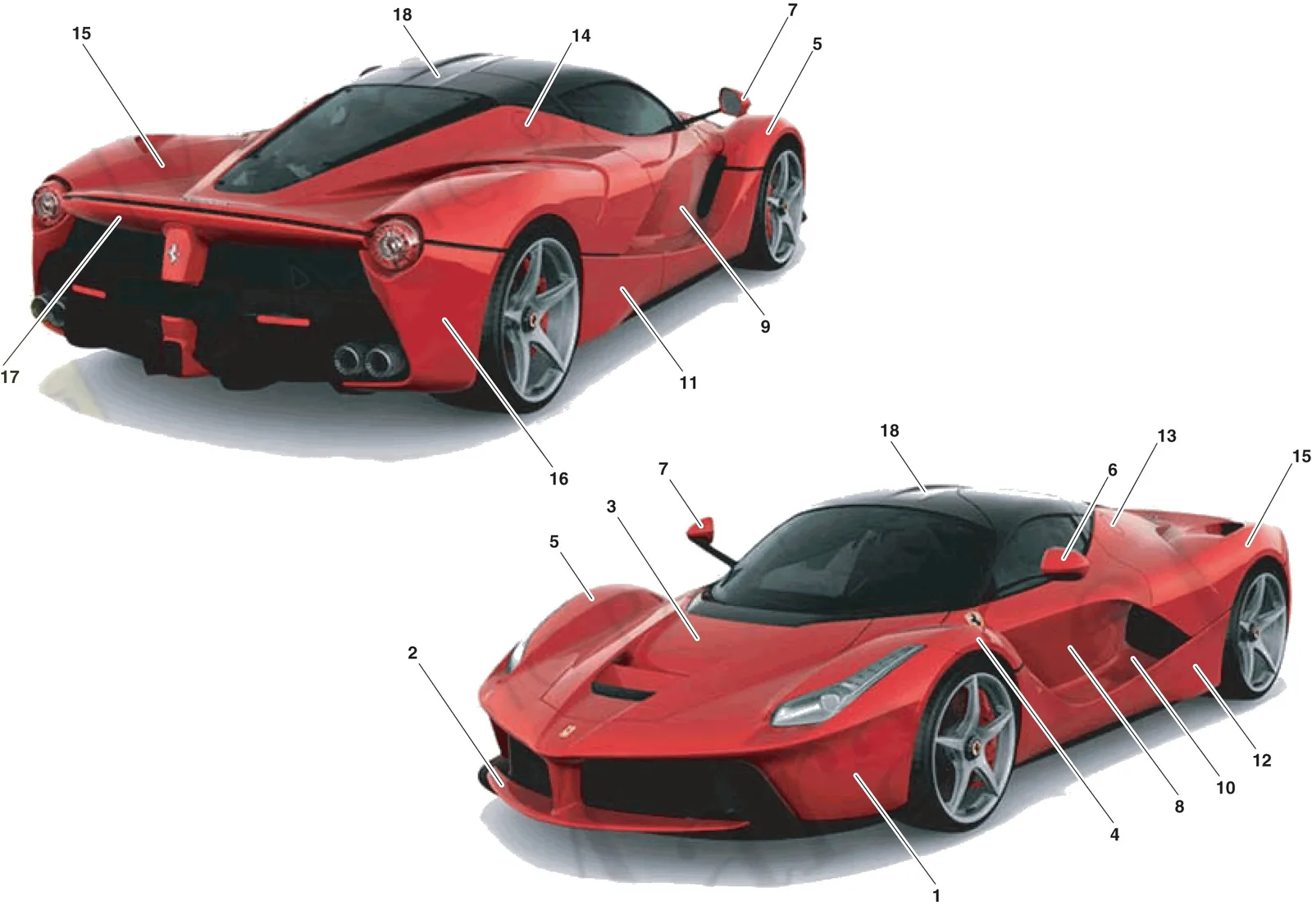 Ferrari La Ferrari PAINTING -Applicable for S.T. Schedule only- exploded diagram