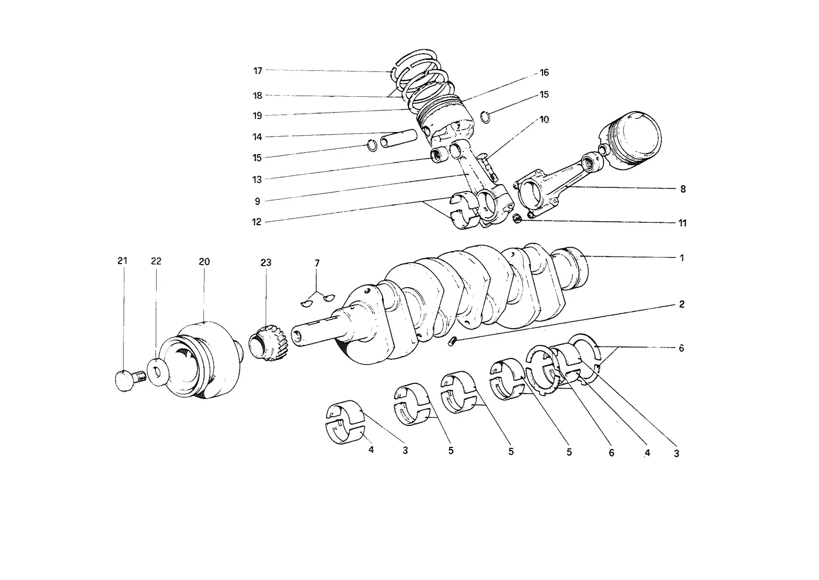Crankshaft - Connecting rods and pistons
