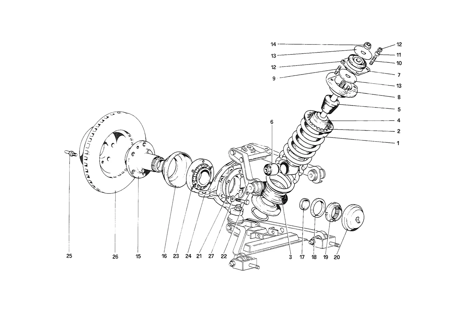 Front Suspension - Shock Absorber and Brake Disc