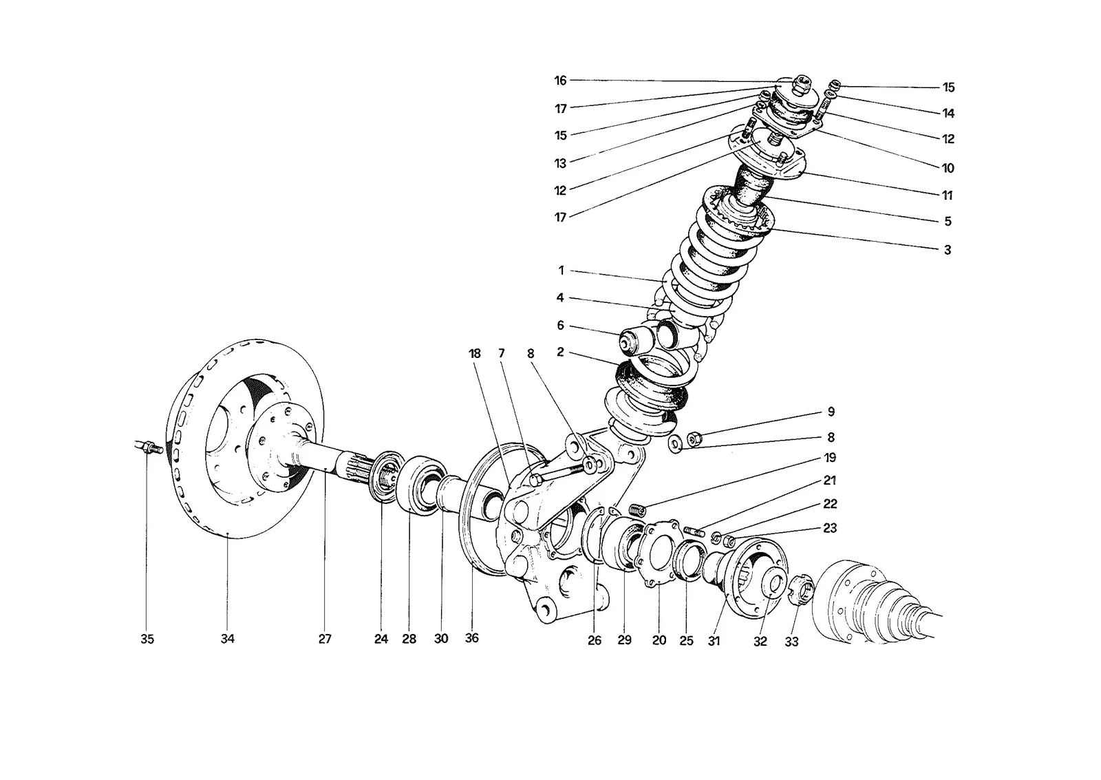 Rear Suspension - Shock Absorber and Brake Disc
