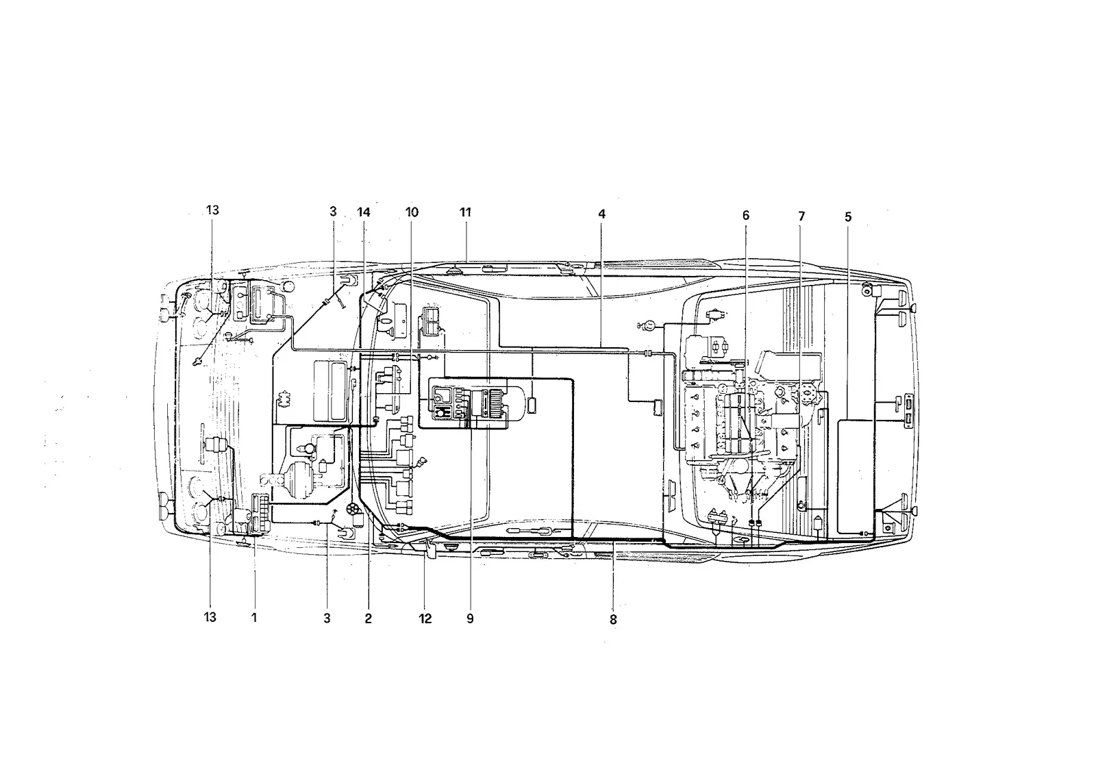 Window Repair Drawing Ferrari Mondial 8 USA Electrical System — Parts Diagram 119 | AW Italian
