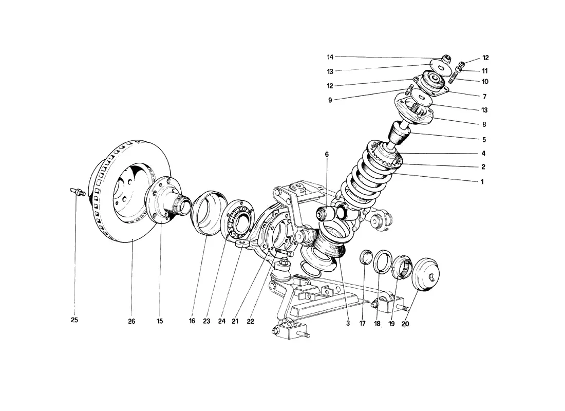 Front Suspension - Shock Absorber And Brake Disc