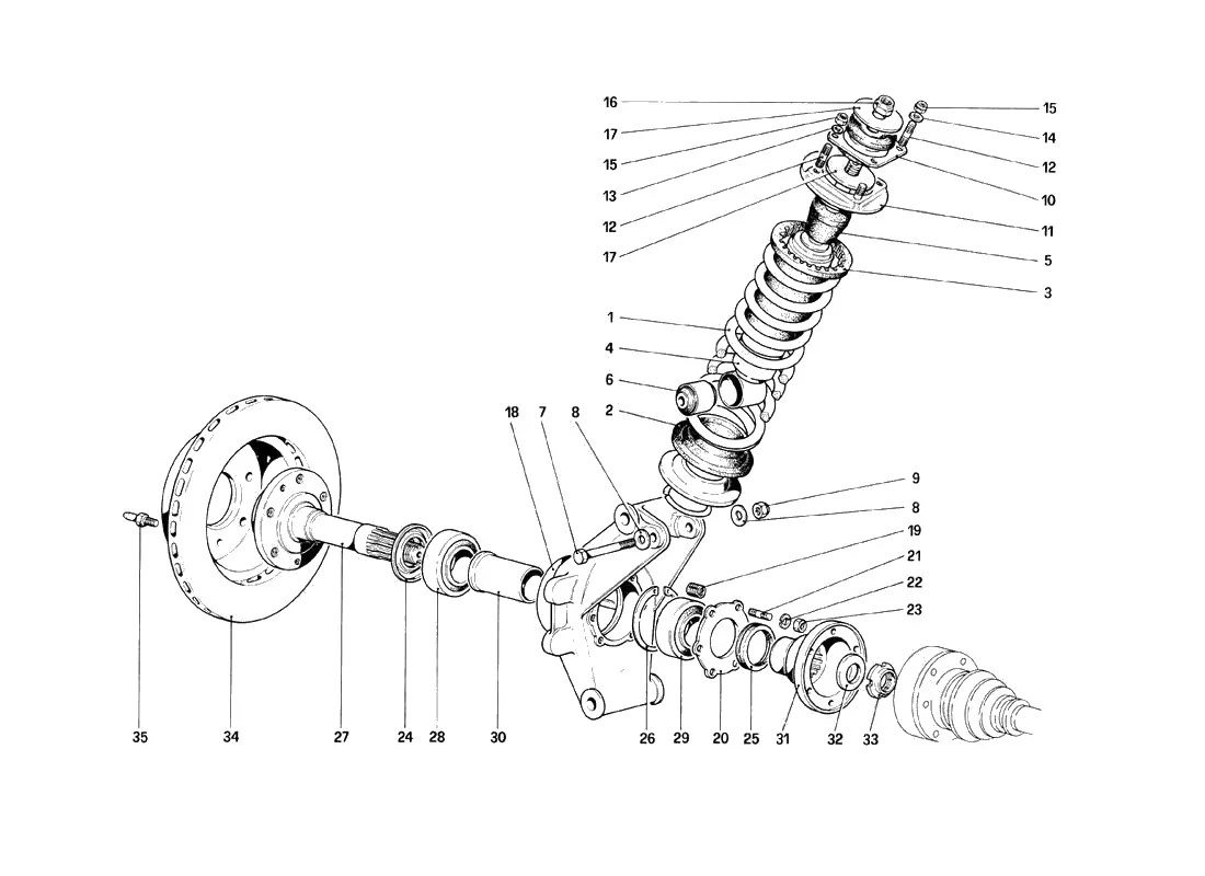Rear Suspension - Shock Absorber And Brake Disc