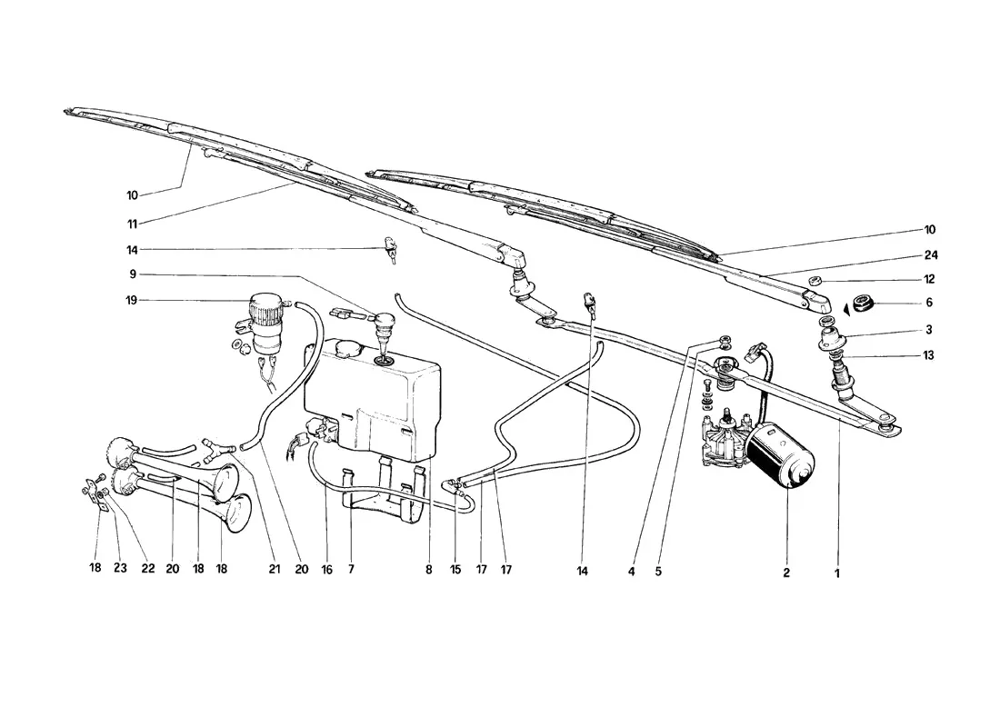 Windshield Wiper, Washer And Horn