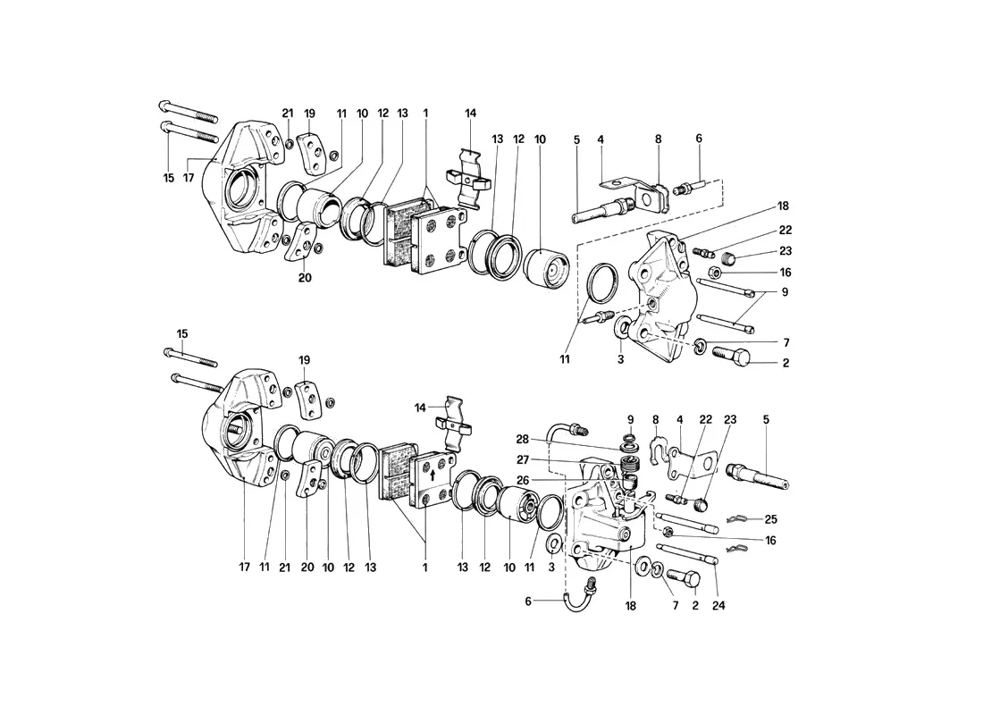 Calipers For Front And Rear Brakes (Valid Only For Lhd Up To Chassis No. 43011)
