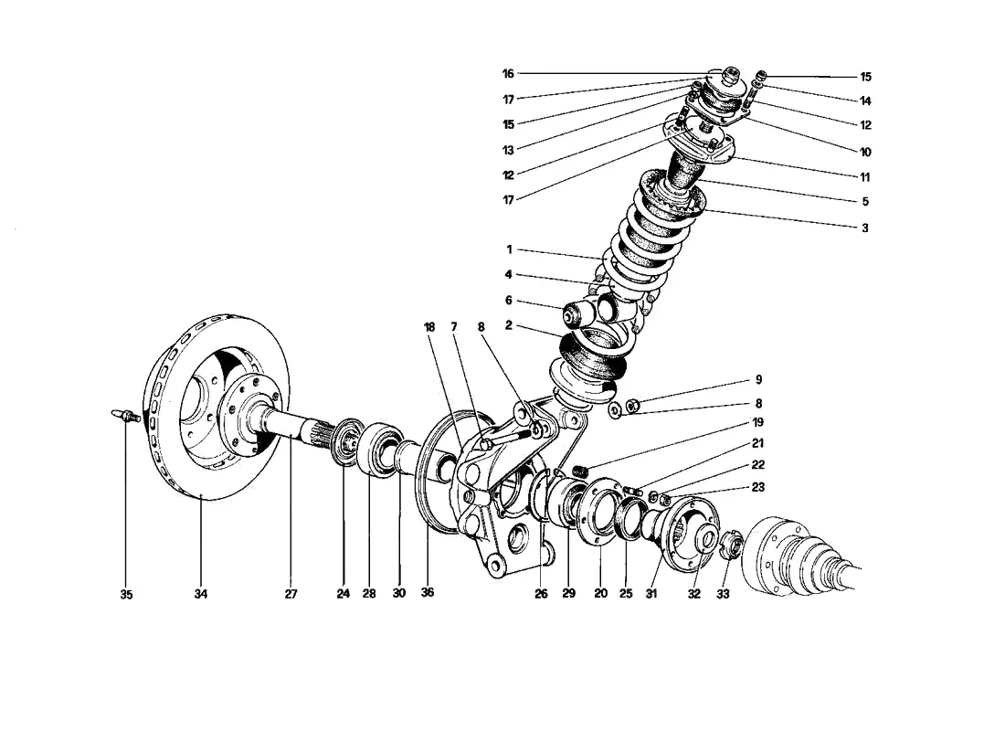 Rear Suspension - Shock Absorber And Brake Disc