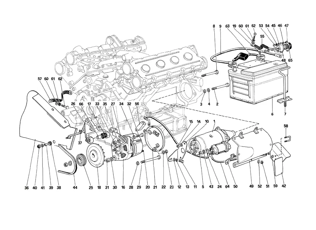 Electric Generating System - (Engine With Single Belt)