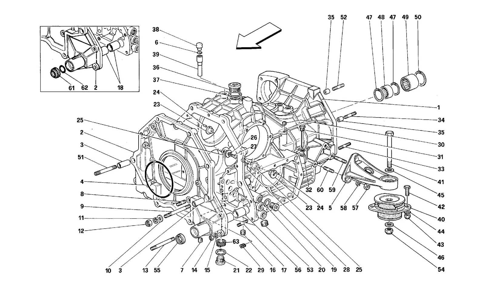 Gearbox Housing And Interm. Casing -Valid For Cars With 4P-