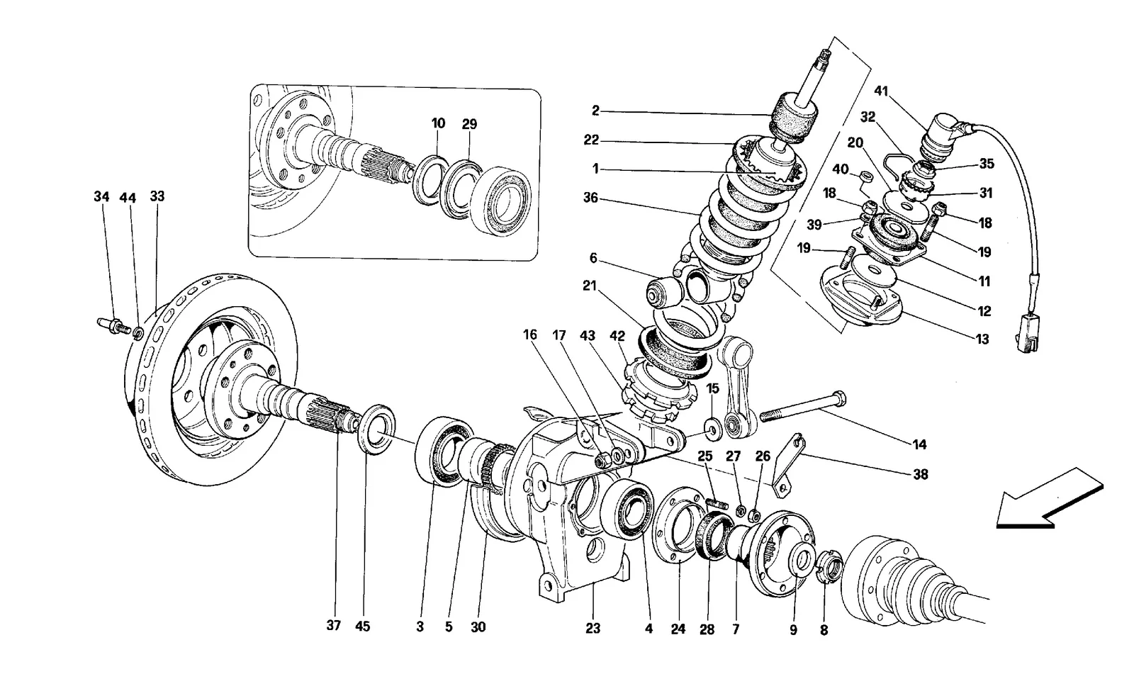Rear Suspension - Shock Absorber And Brake Disc