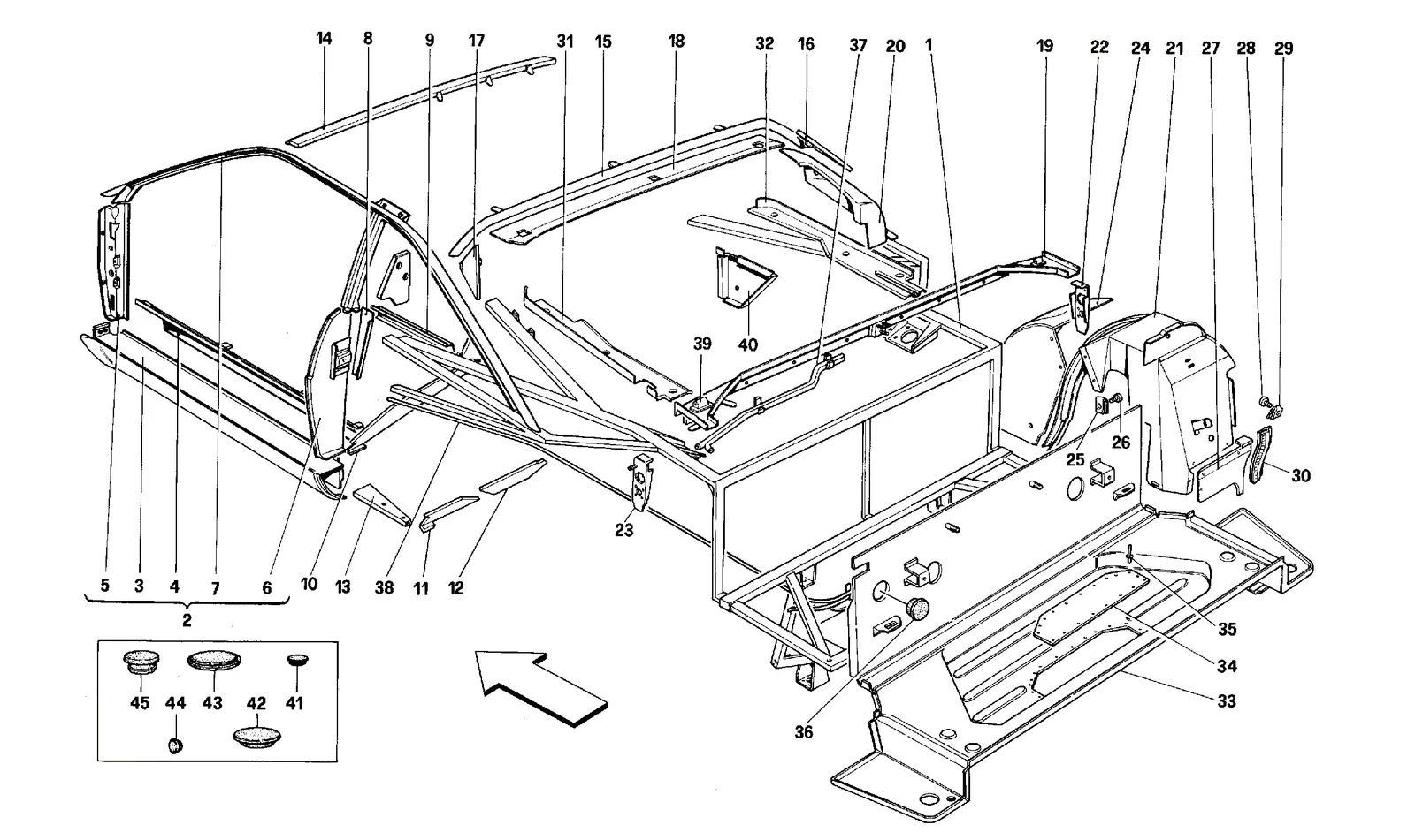 Body Shell: Inner Elements - Rear Part -Coupé-