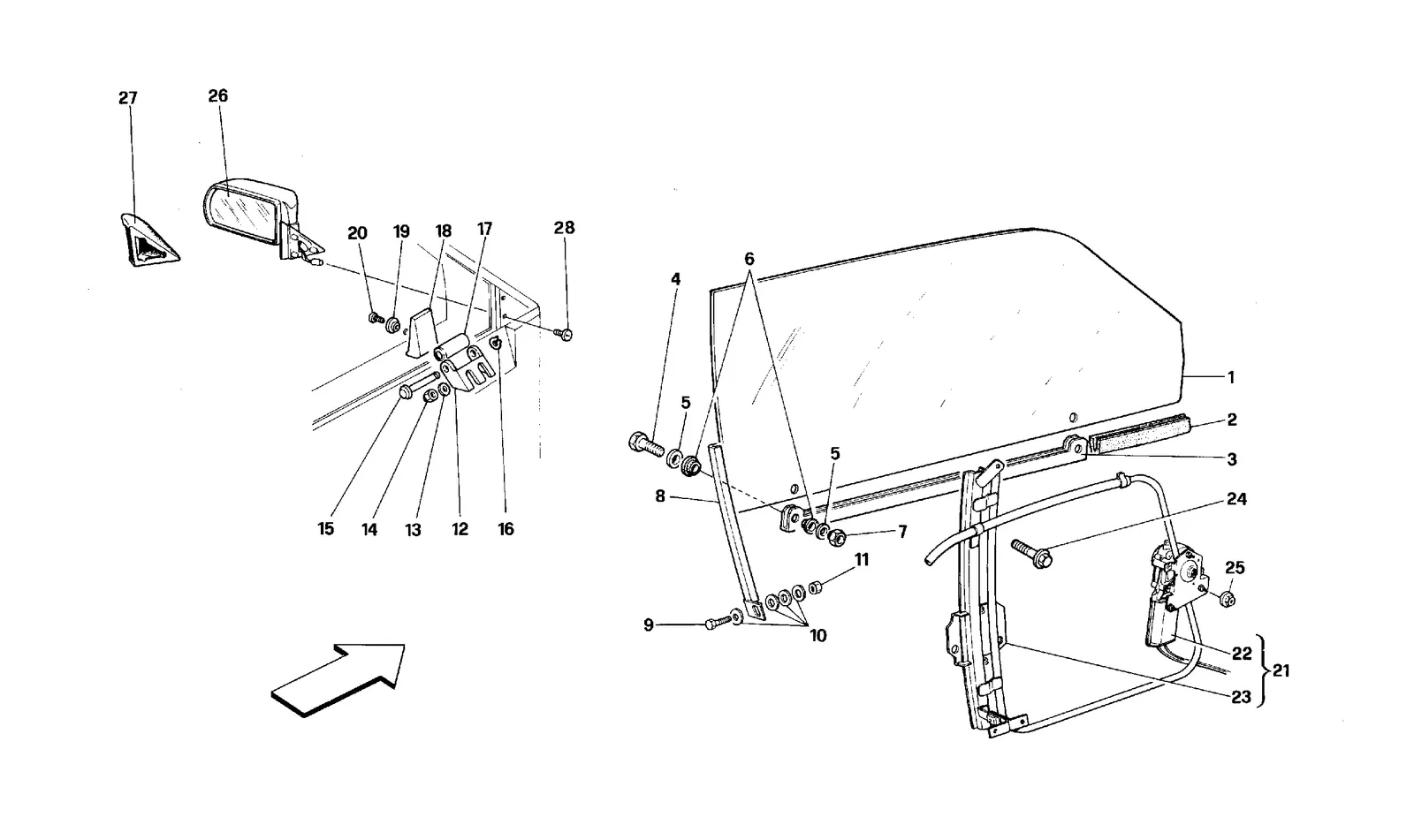 Doors - Coupé - Glass Lifting Device And Rear Mirror