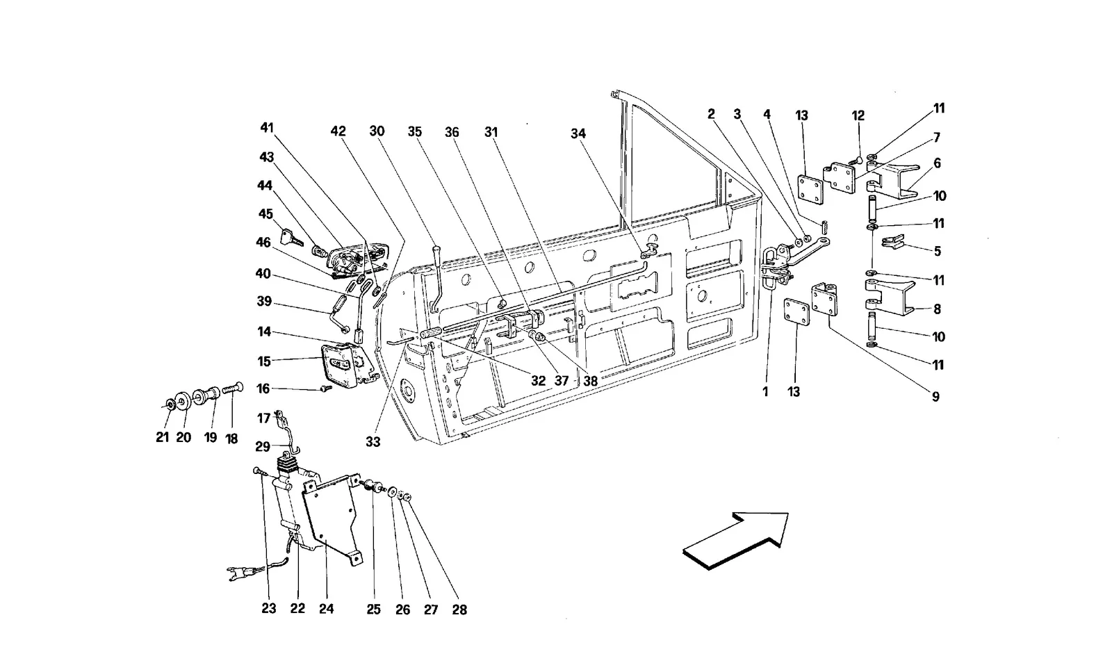 Doors -Cabriolet- Opening Control And Hinges