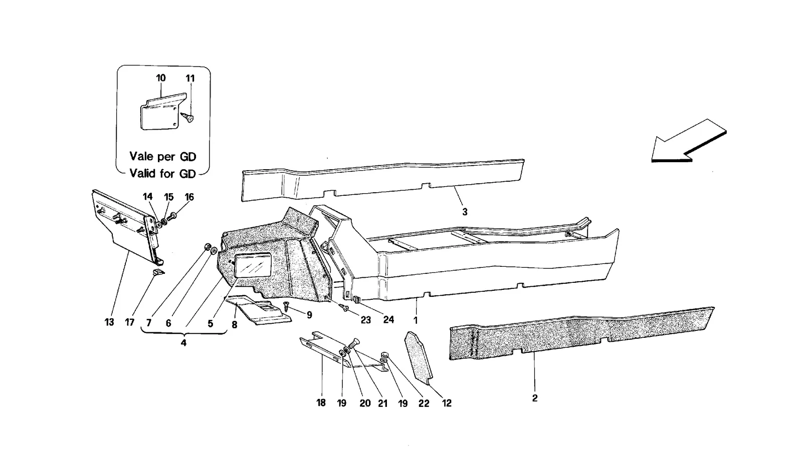 Tunnel - Framework And Linings -Cabriolet-