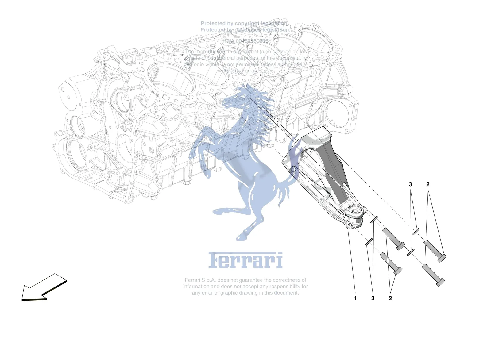 Ferrari Monza SP1 [ENGINE] - B.2 - ENGINE SUSPENSION exploded diagram