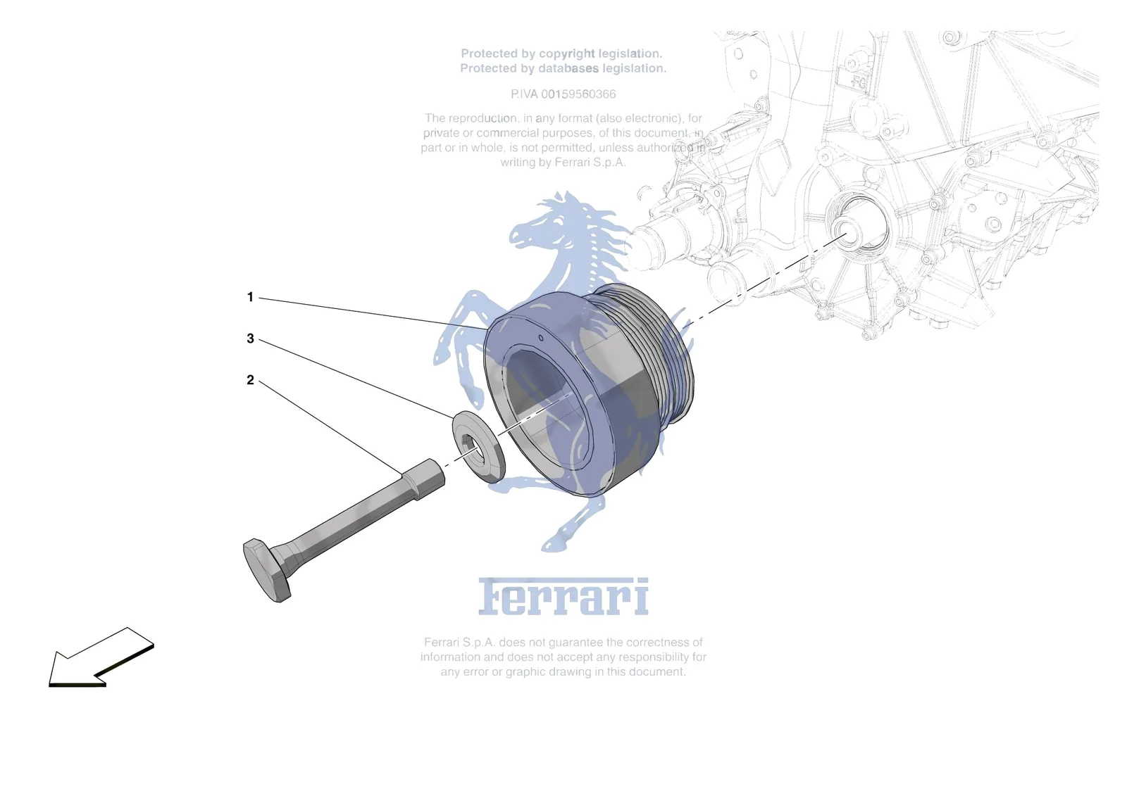 Ferrari Monza SP1 [ENGINE] - B.7 - TORSION DAMPER exploded diagram