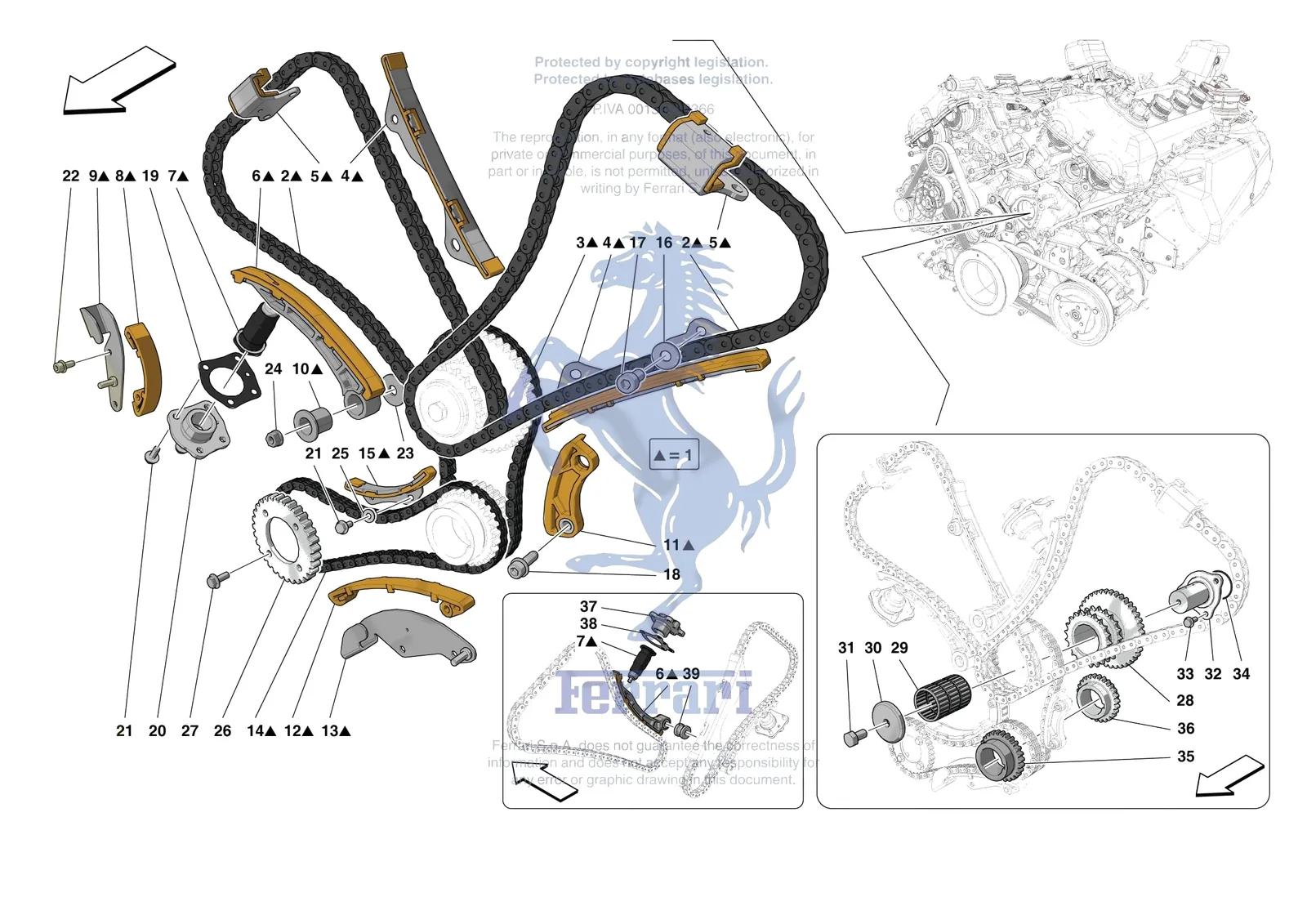 Ferrari Monza SP1 [ENGINE] - B.9 - TIMING SYSTEM DRIVE exploded diagram