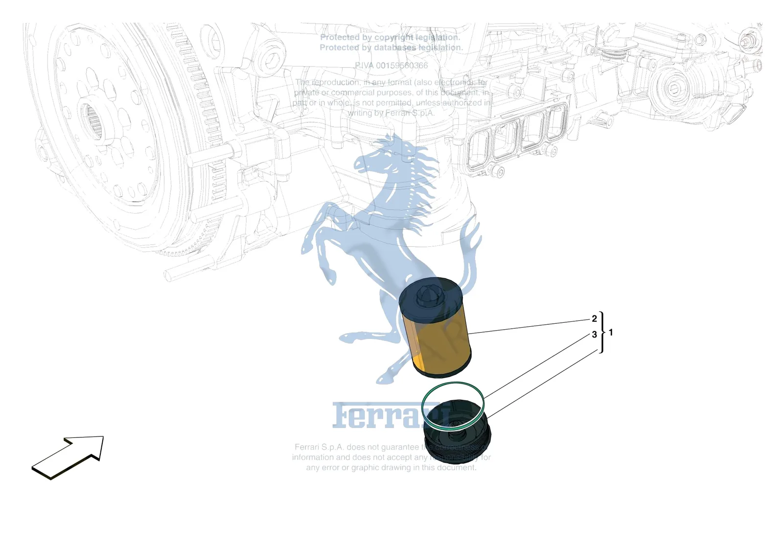 Ferrari Monza SP1 [ENGINE] - B.11 - LUBRICATION FILTERS exploded diagram