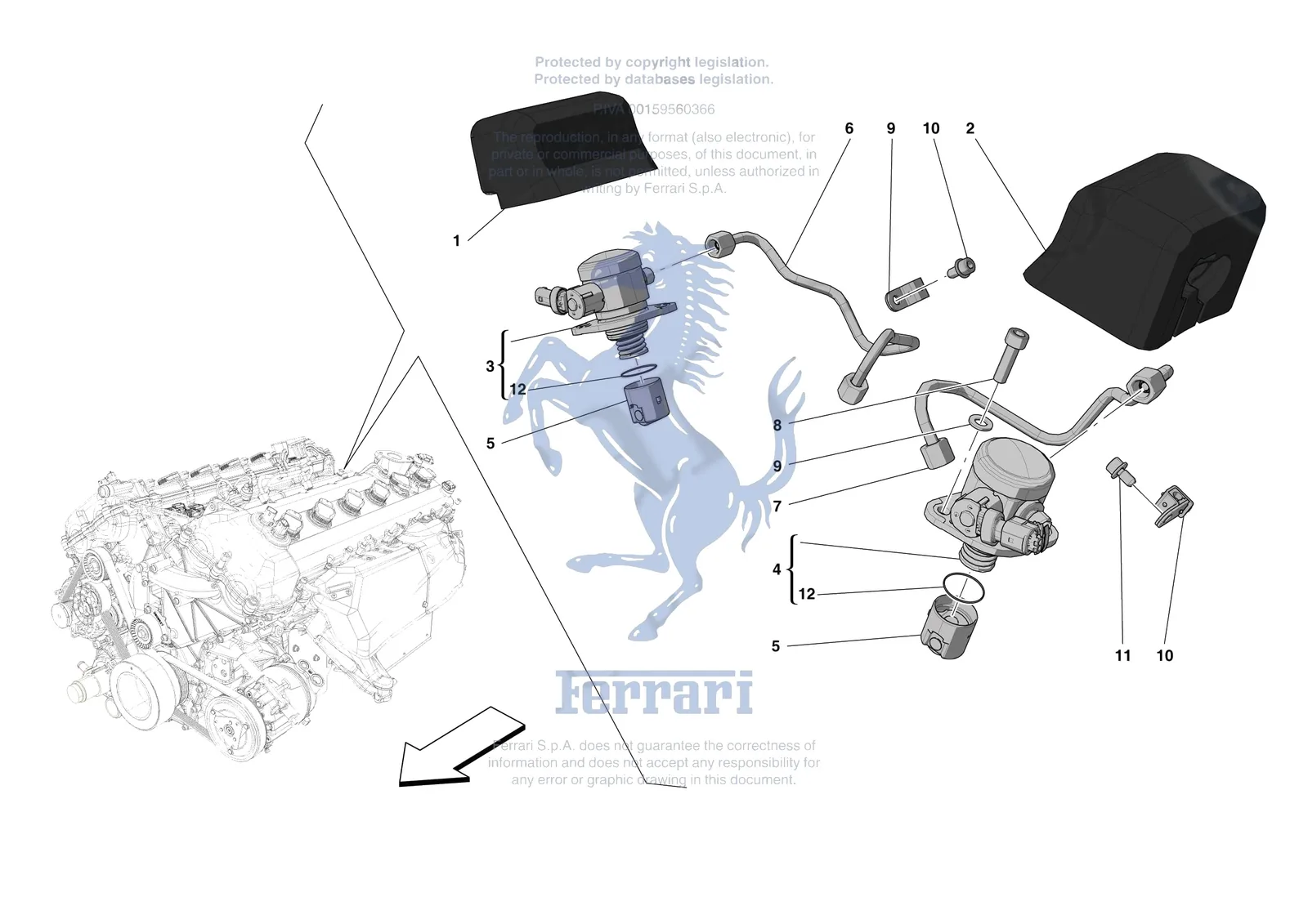 Ferrari Monza SP1 [ENGINE] - B.18 - FUEL PUMPS exploded diagram