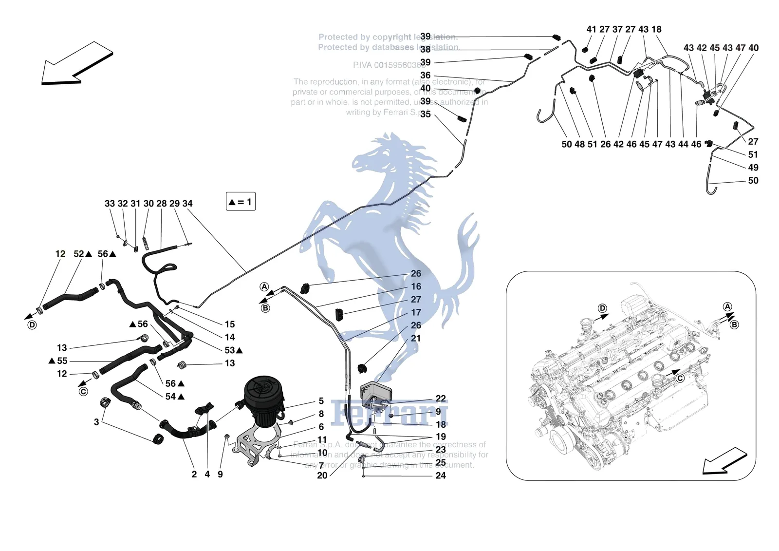 Ferrari Monza SP1 [MECHANICAL SYSTEM] - D.6 - EMISSIONS CONTROL SYSTEM exploded diagram