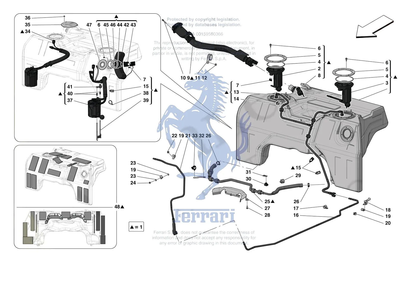 Ferrari Monza SP1 [MECHANICAL SYSTEM] - D.11 - FUEL TANK exploded diagram