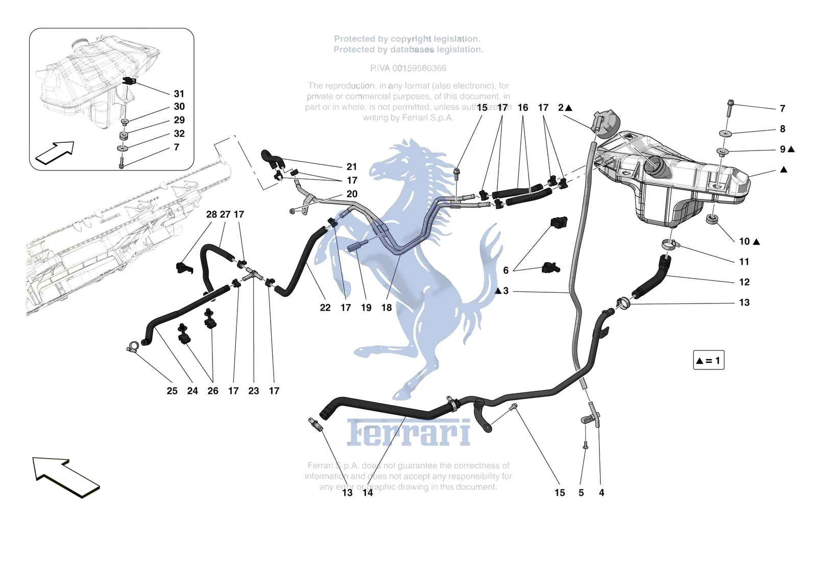 Ferrari Monza SP1 [MECHANICAL SYSTEM] - D.15 - EXPANSION TANK exploded diagram