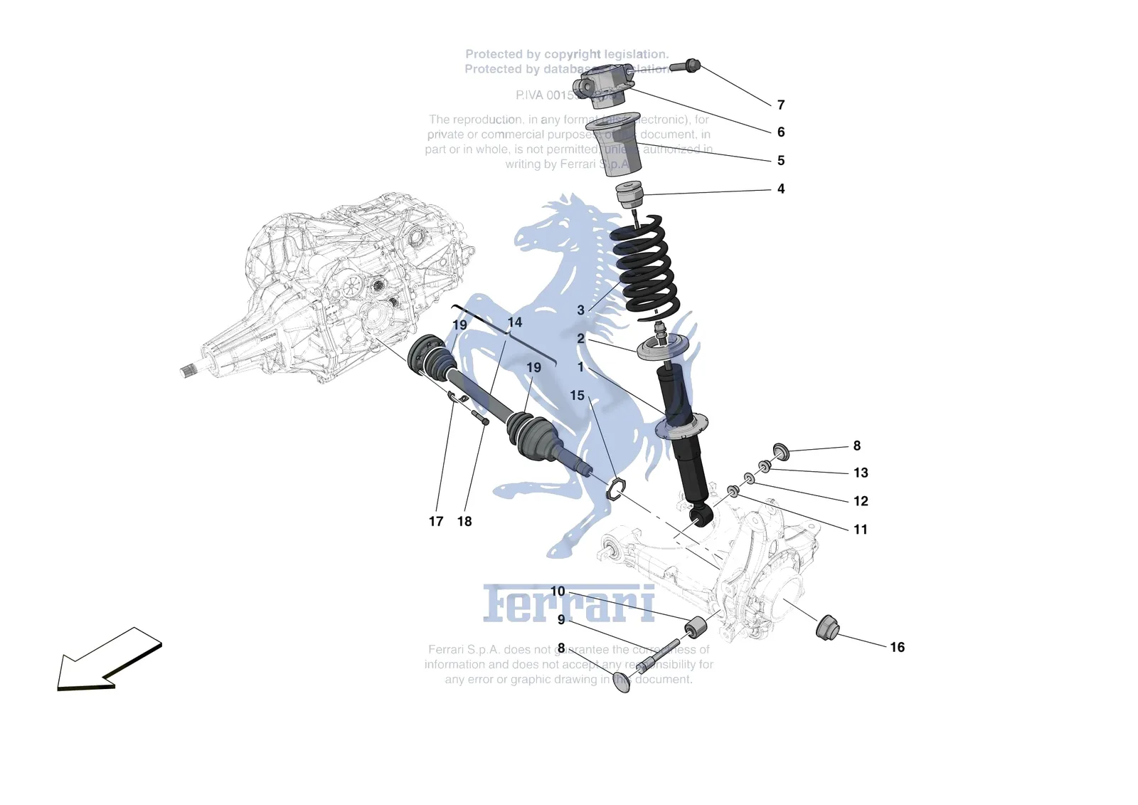 Ferrari Monza SP1 [MECHANICAL SYSTEM] - D.27.01 - REAR SUSPENSION - SHOCK ABSORBERS exploded diagram