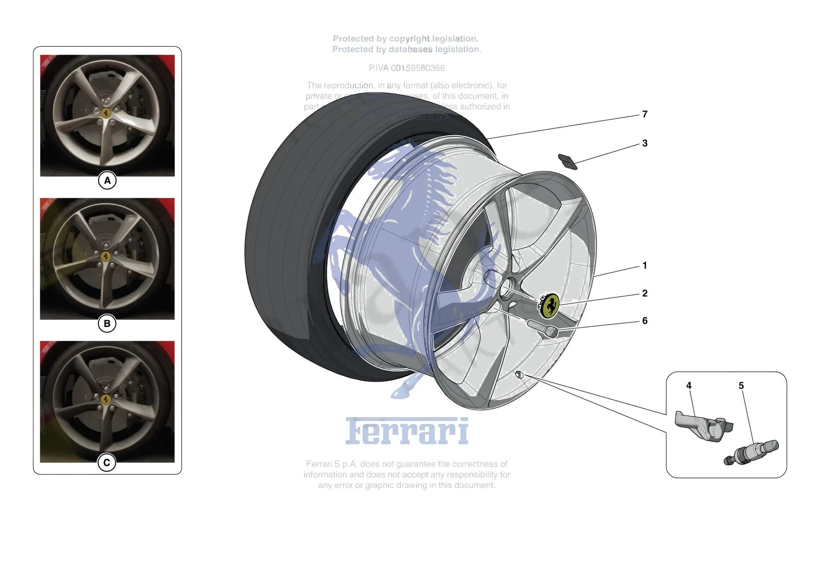 Ferrari Monza SP1 [MECHANICAL SYSTEM] - D.29 - COMPLETE WHEELS exploded diagram