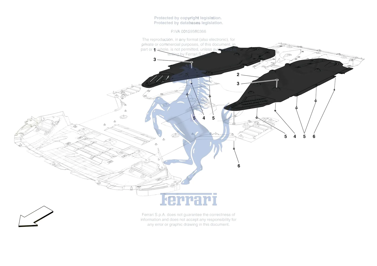 Ferrari Monza SP1 [VEHICLE TRIM] - E.15 - CENTRE SHIELDS exploded diagram
