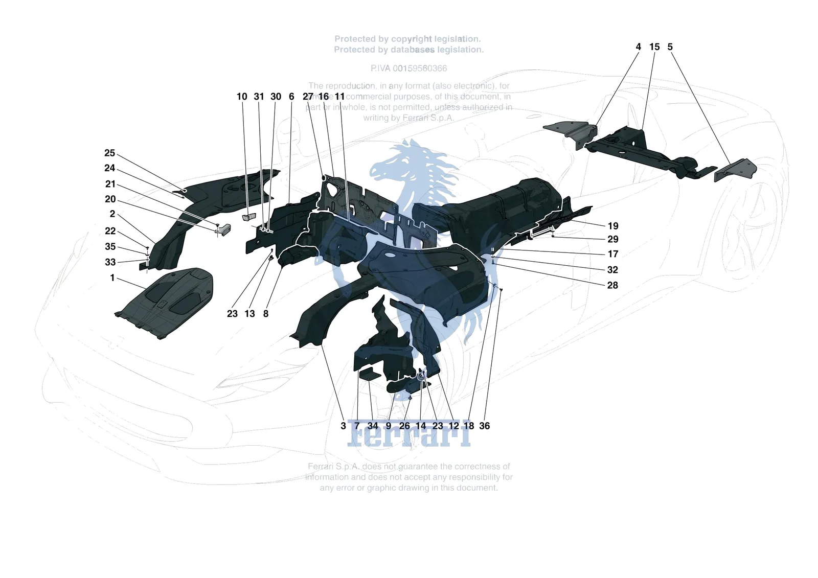 Ferrari Monza SP1 [VEHICLE TRIM] - E.20 - ENGINE COMPARTMENT INSULATION exploded diagram