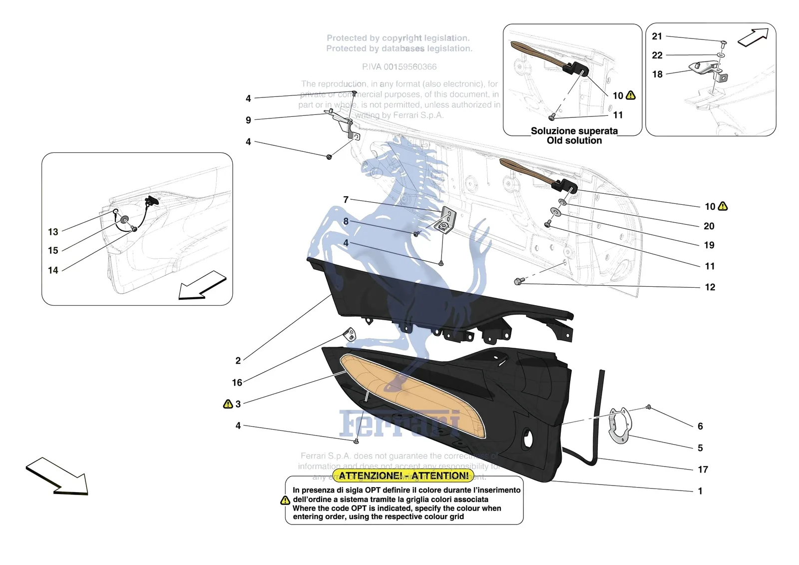Ferrari Monza SP1 [VEHICLE TRIM] - E.29.01 - DOORS - TRIM exploded diagram